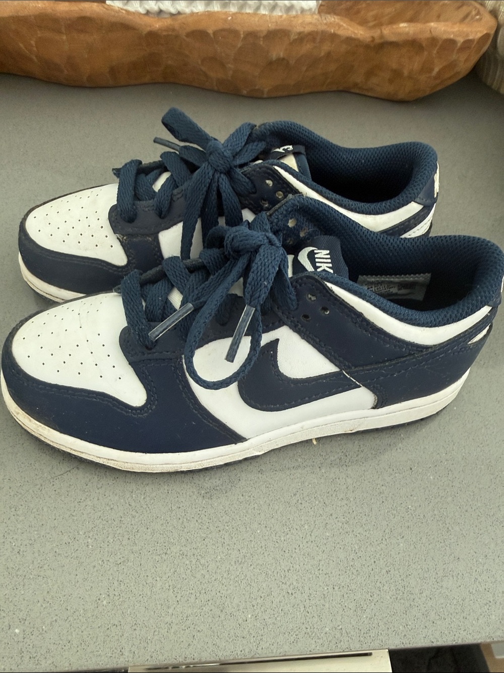 Nike Kids Navy & White Low-Top Sneakers with Classic Swoosh - Picture 2 of 2